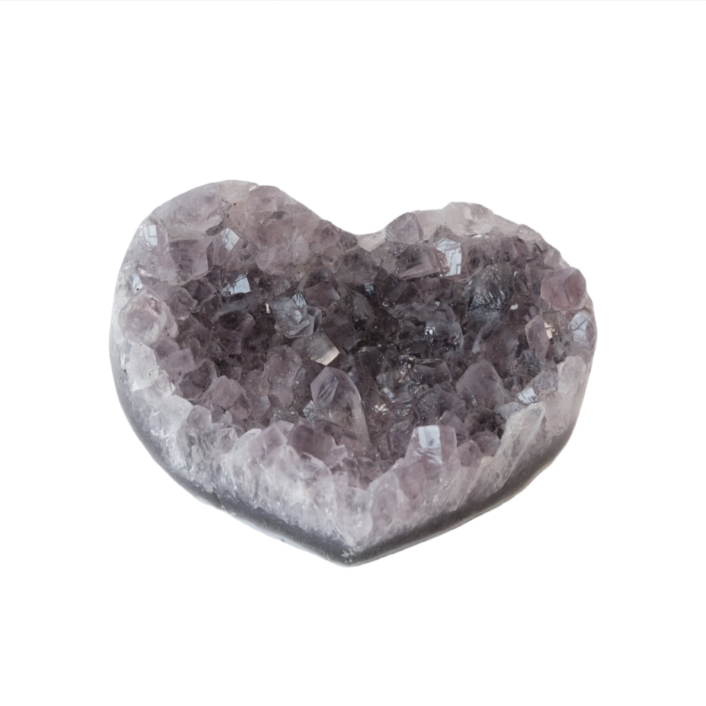 Heart-shaped amethyst crystal, 463g, promotes stress relief, mood stabilization, and strengthens the immune system.