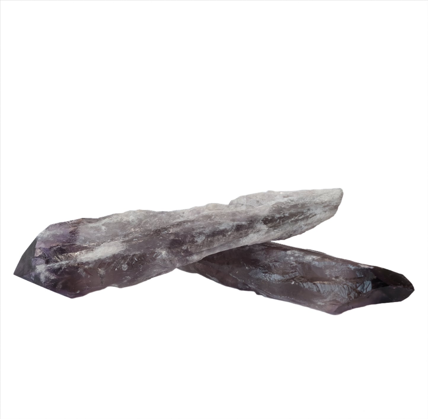 Amethyst wands for stress relief and mood stabilization, approx 9 inches, natural healing crystals to enhance spirituality and health.