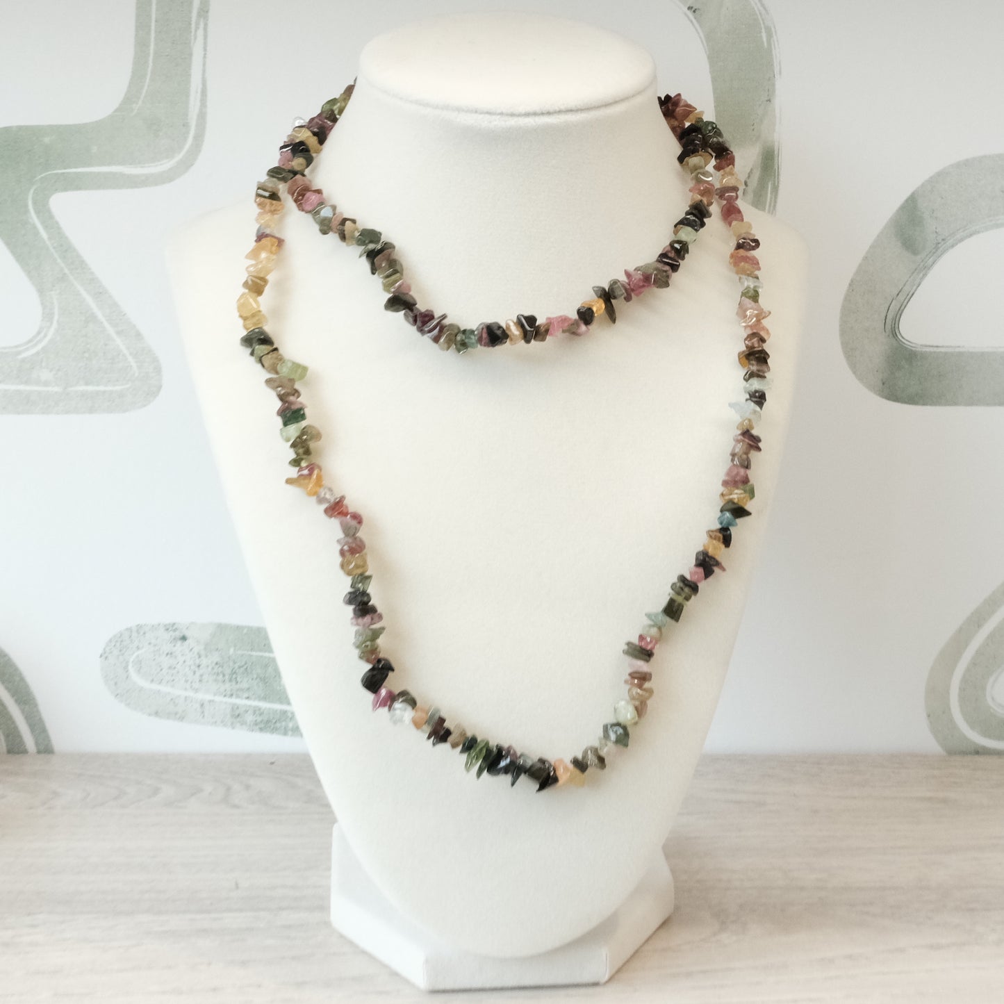 Watermelon Tourmaline Chip Necklace