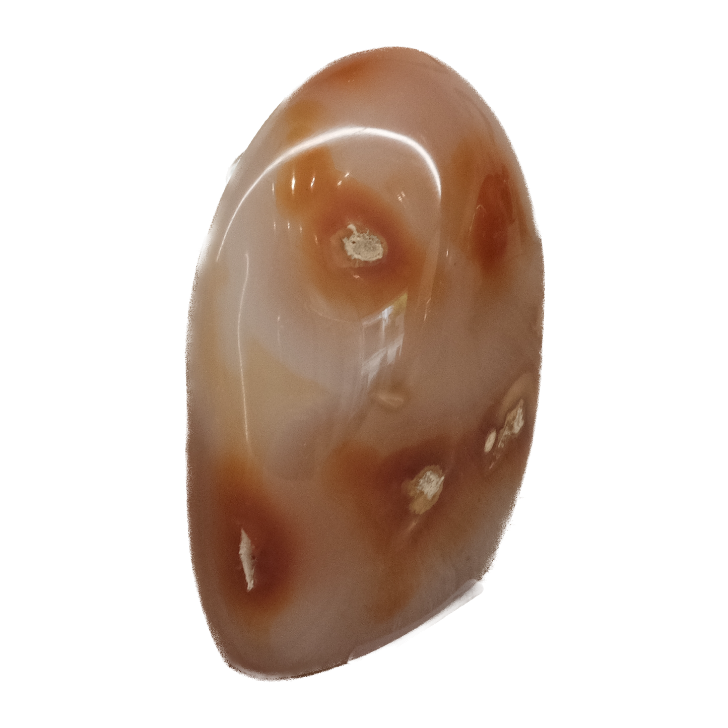 Carnelian free form stone, 277g, enhances creativity, promotes courage, and aids physical healing.
