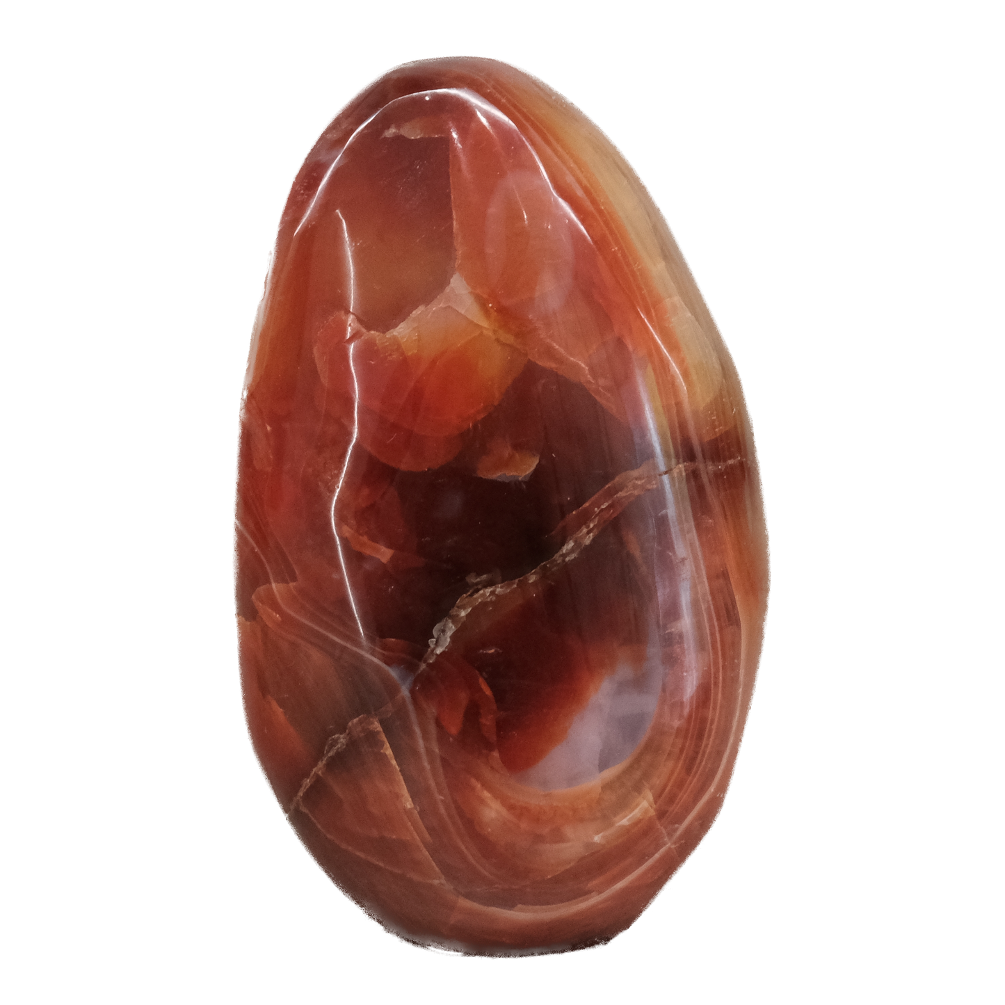 Carnelian free form crystal 292g, known for enhancing creativity, courage, and vitality, while aiding physical healing.