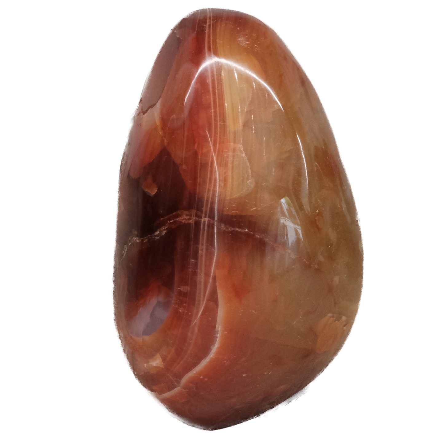 Carnelian free form stone, 292g, promoting vitality, creativity, and healing for physical and emotional wellness.