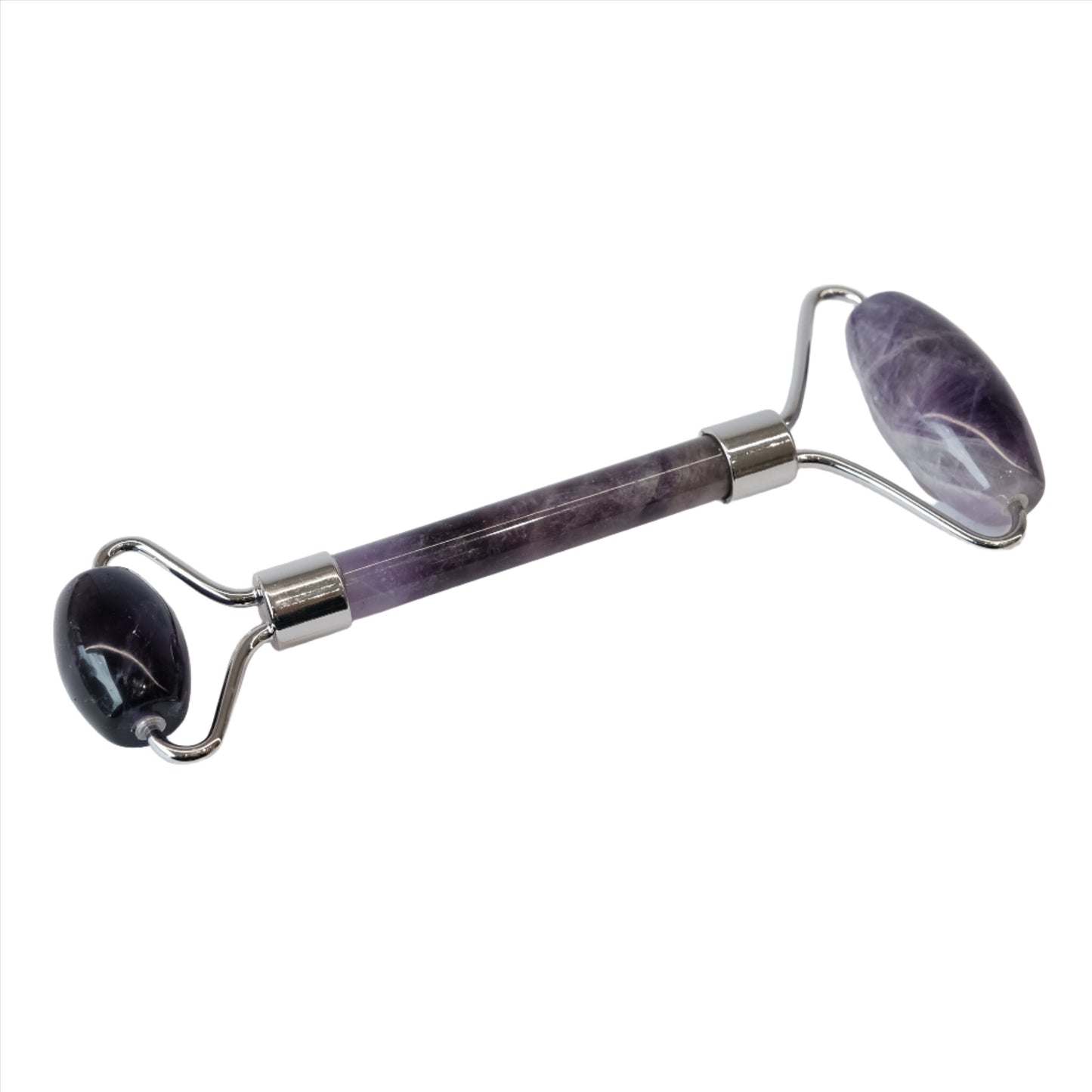 Chevron Amethyst Double Part Massage Roller for healing, stress relief, and spiritual clarity with healing crystals