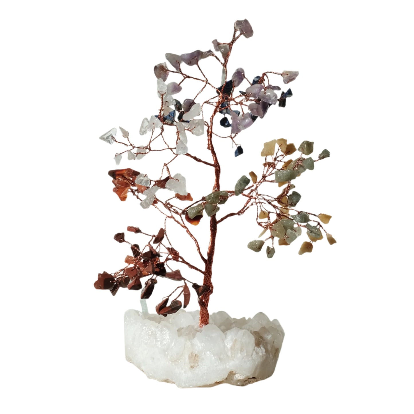 Chakra Gem Tree with Apophyllite Geode Base 7.5-8" 160 Beads