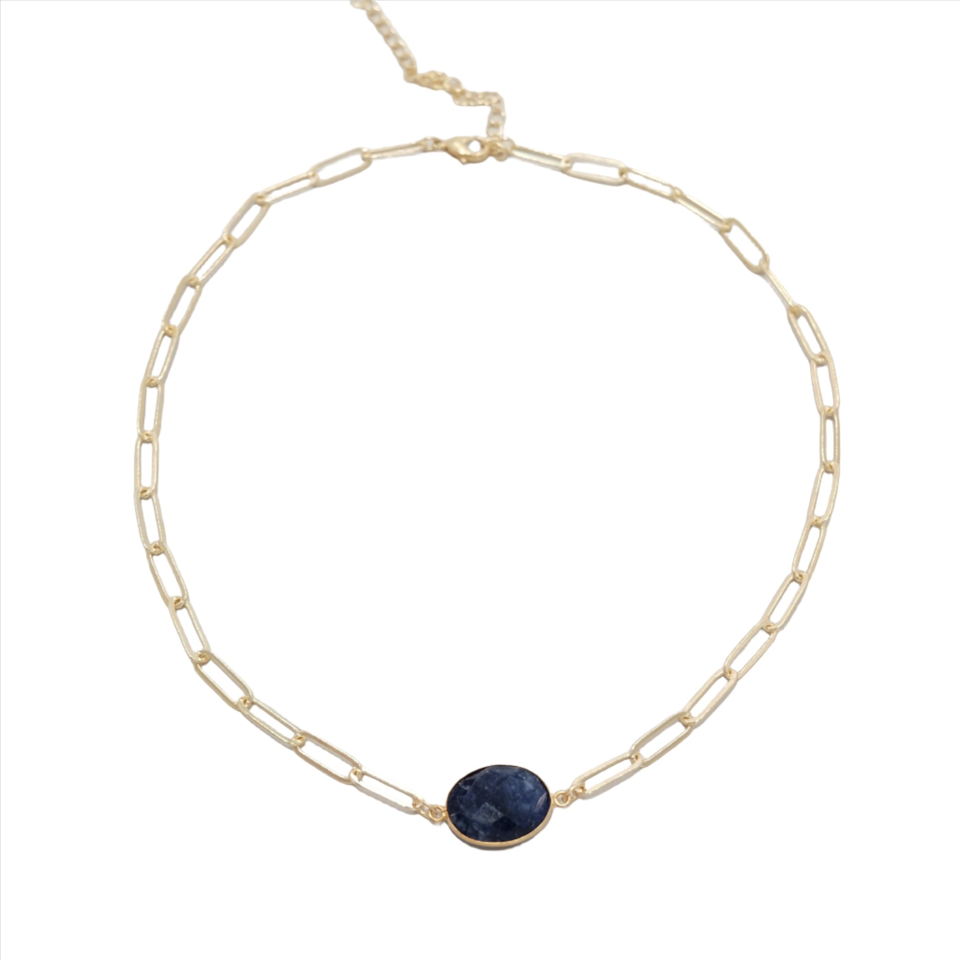 Lapis Lazuli Faceted Oval Necklace