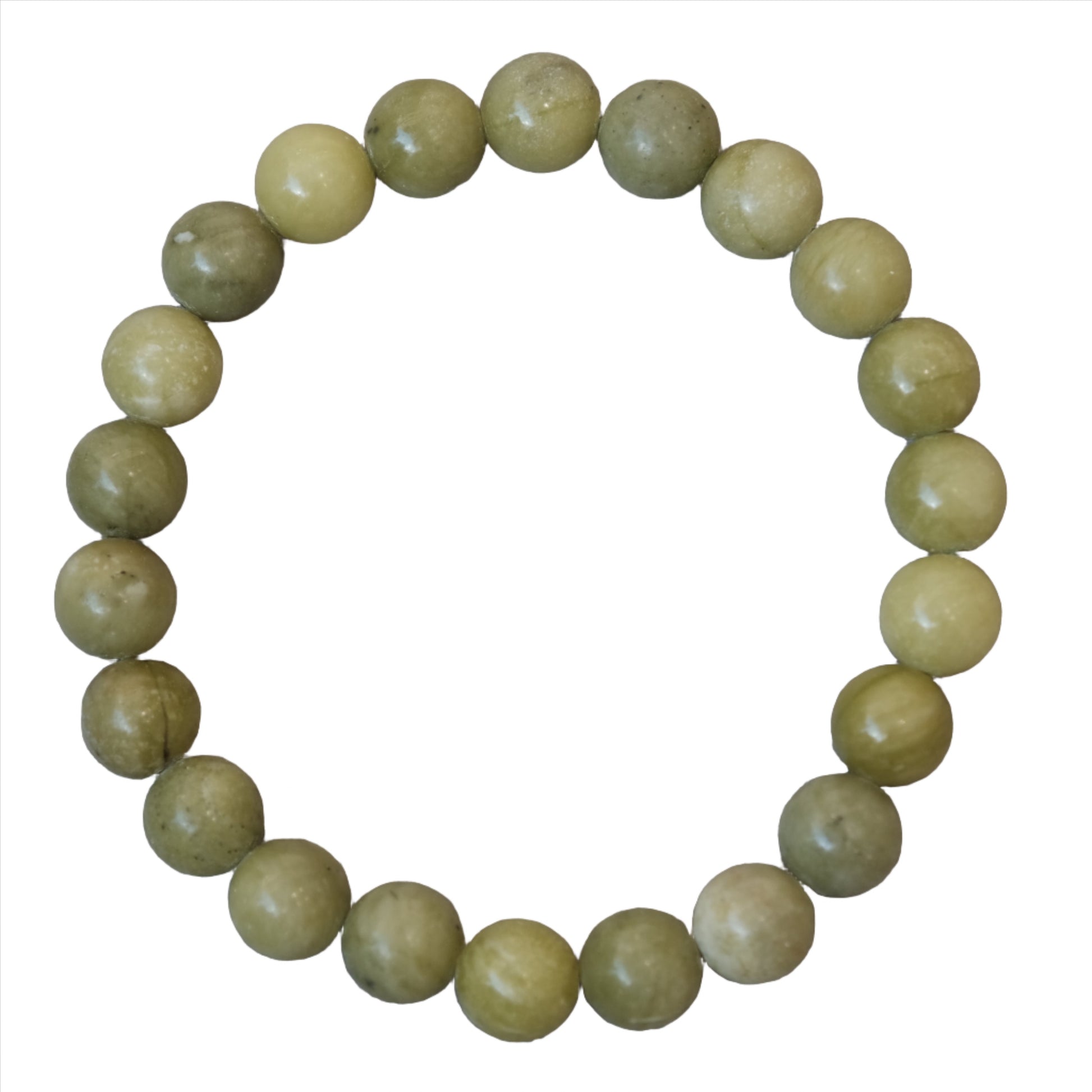 8MM jade bracelet featuring natural green beads, known for beauty and healing properties, promoting balance of body and mind.