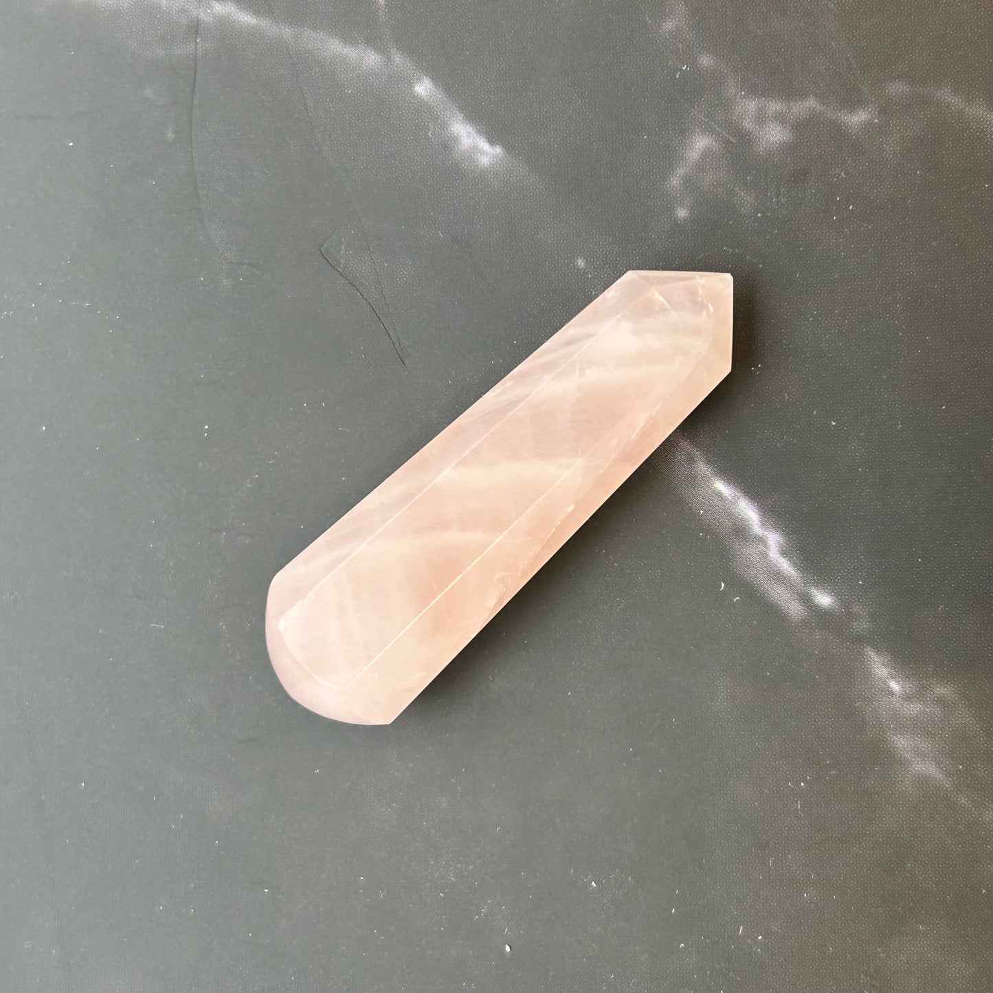 Rose Quartz 6 Faceted Massager 3″