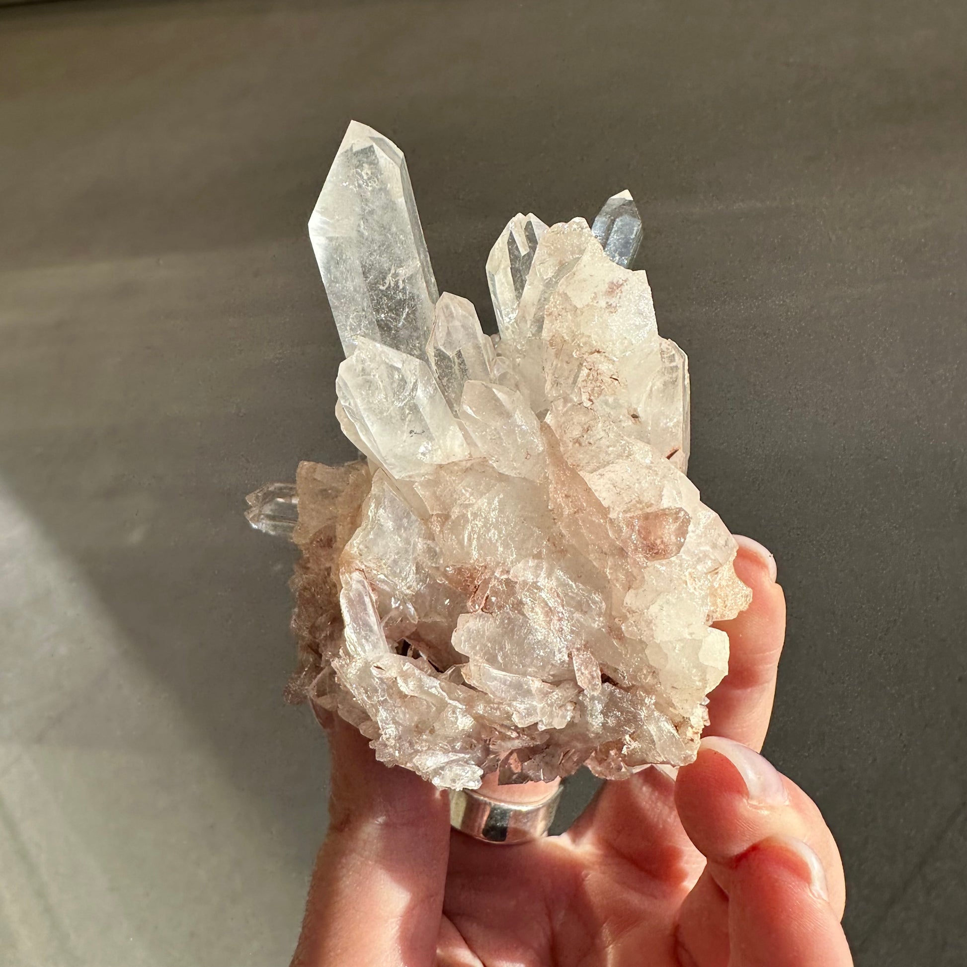 Pink Lemurian Quartz Cluster 189g