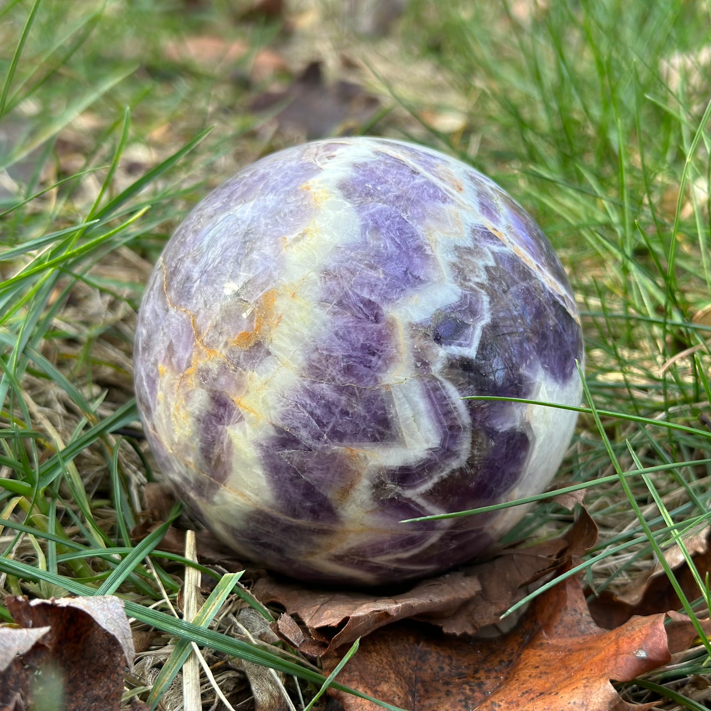 Chevron Amethyst Sphere 676g