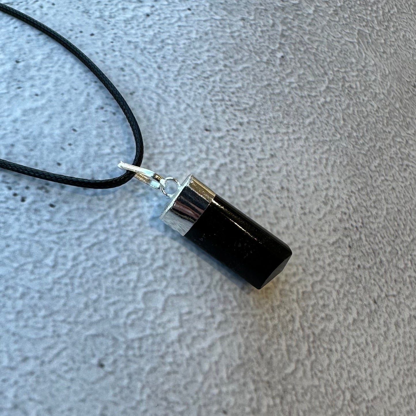 Black Tourmaline Rough Pendant Necklace