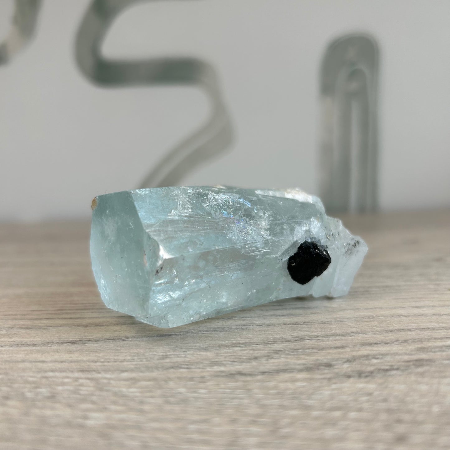 Aquamarine Natural Chunk with Tourmaline 142.9g