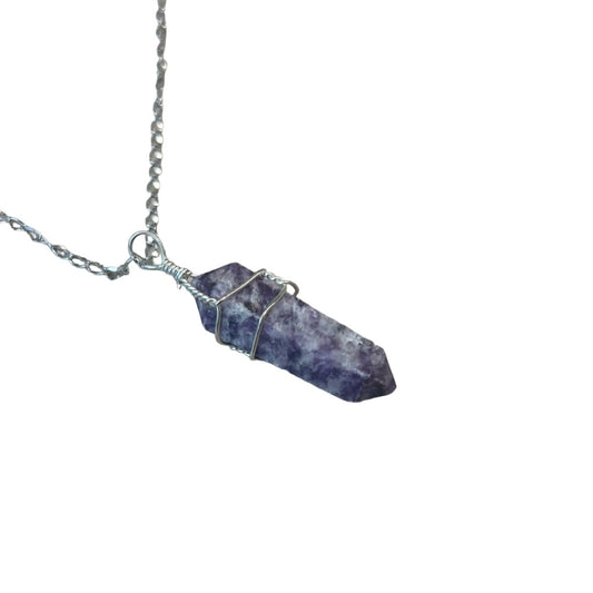 Lepidolite Double Terminated Pendant