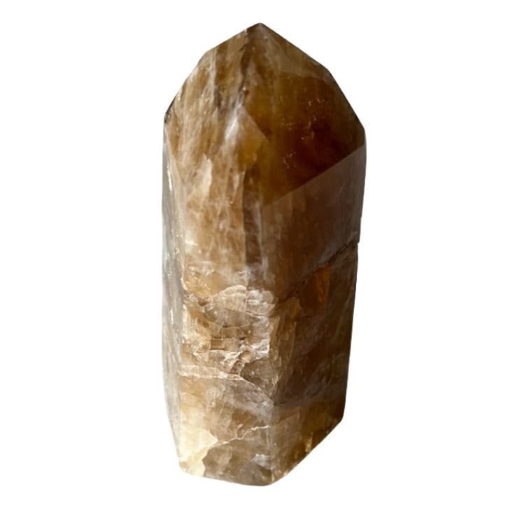 Citrine Tower crystal, energizing and intuitive, promotes wealth, success, joy, and self-confidence, 10.56 oz.