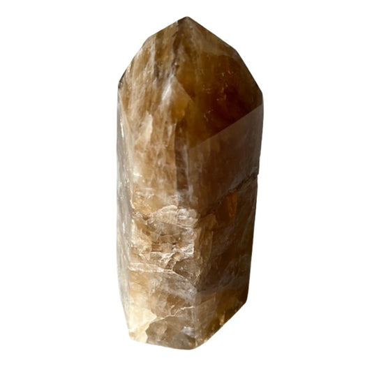 Citrine Tower crystal, energizing and intuitive, promotes wealth, success, joy, and self-confidence, 10.56 oz.