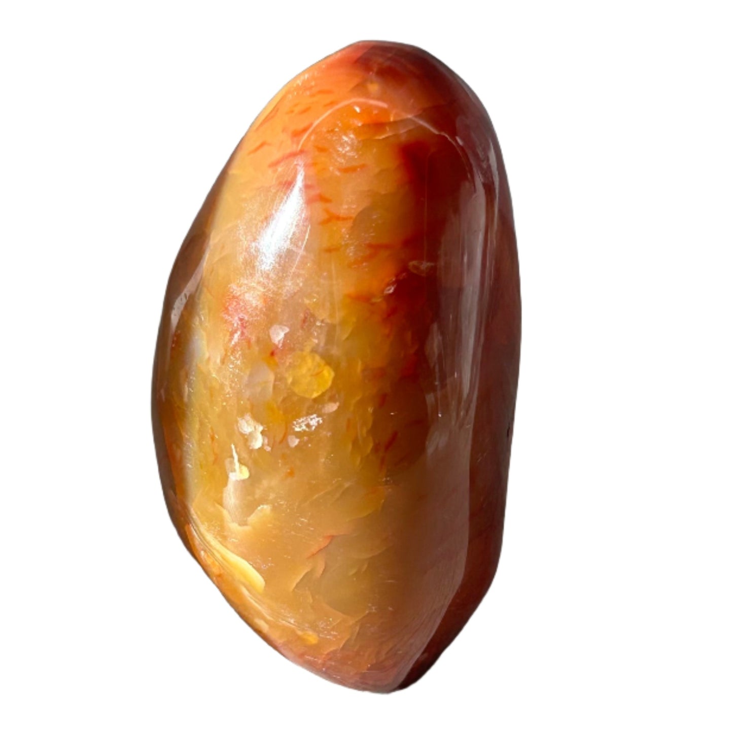 Carnelian free form stone, 292g, promotes creativity, courage, and boosts vitality and healing properties.
