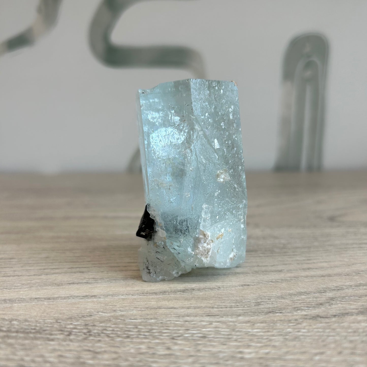 Aquamarine Natural Chunk with Tourmaline 142.9g