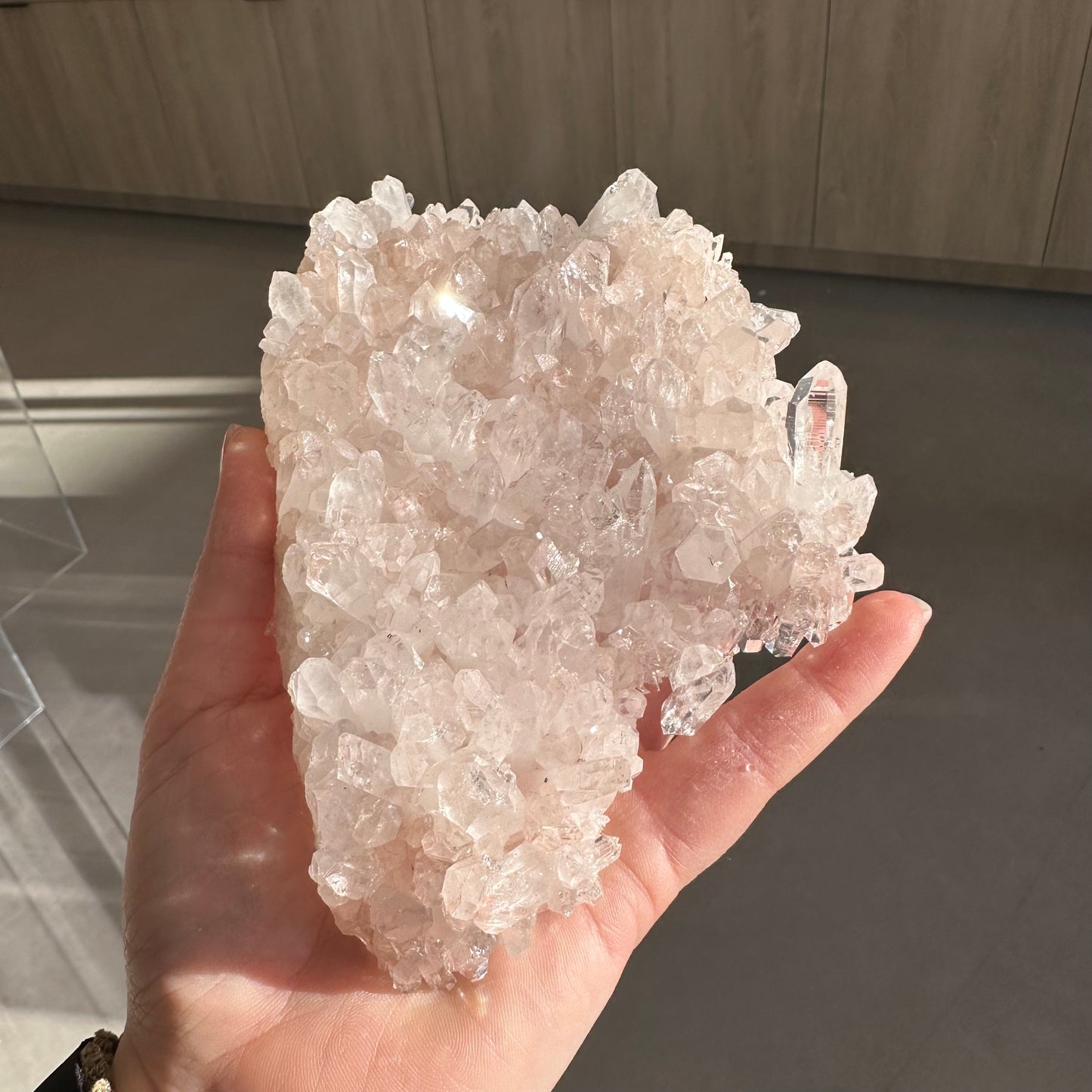 Pink Lemurian Quartz Cluster 497g