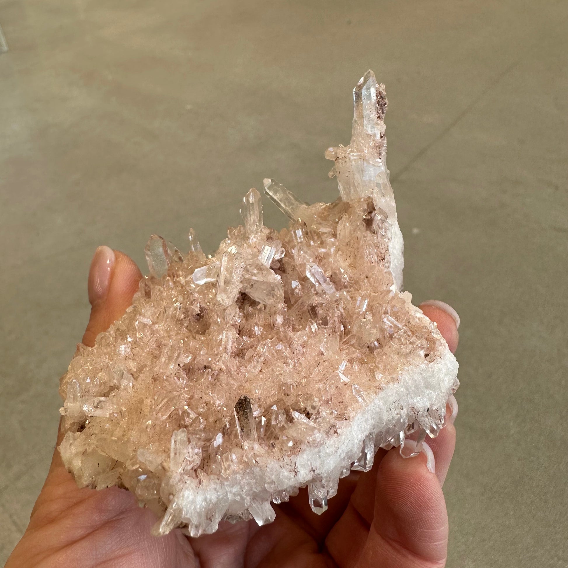 Pink Lemurian Quartz Cluster 142g