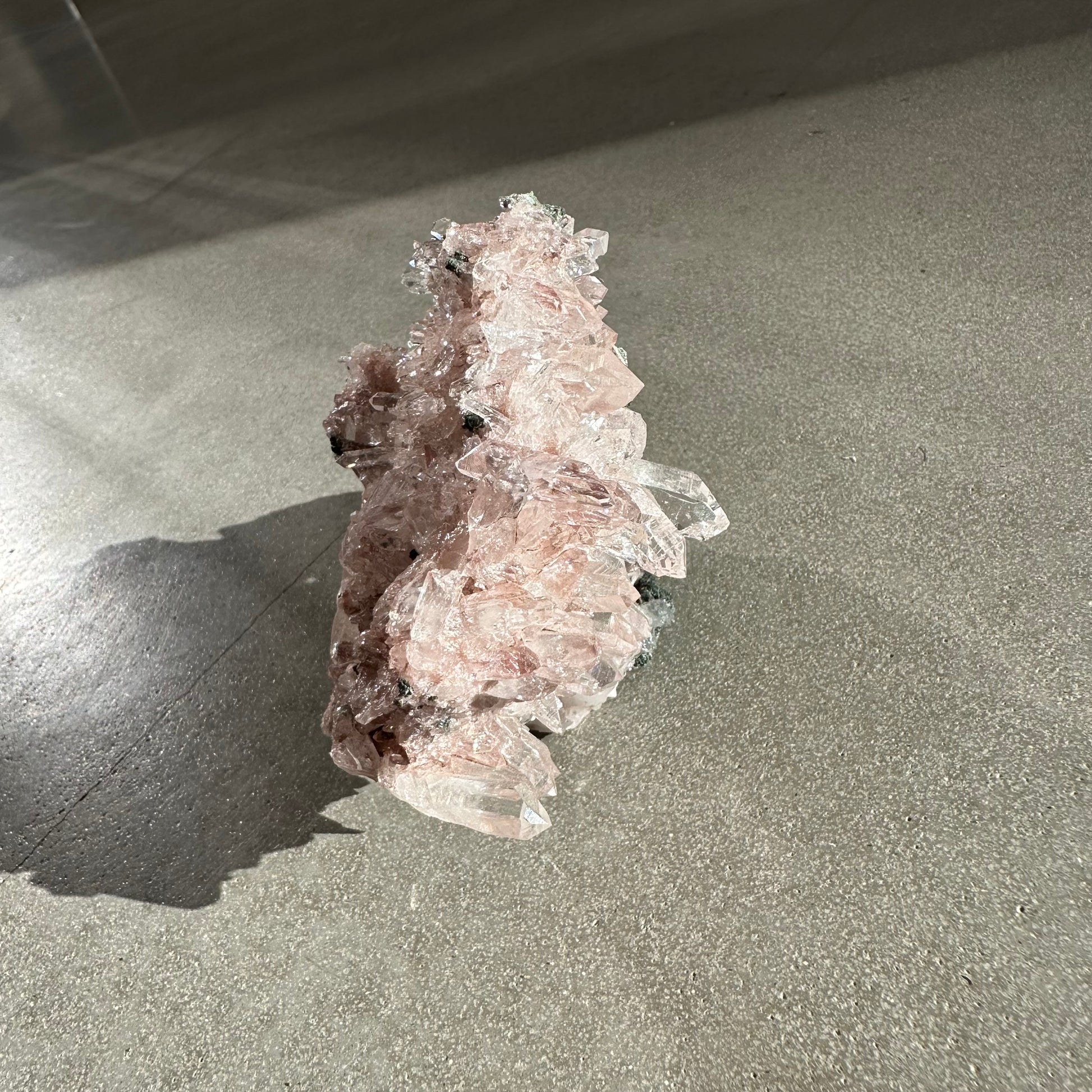 Pink Lemurian Quartz Cluster 323g