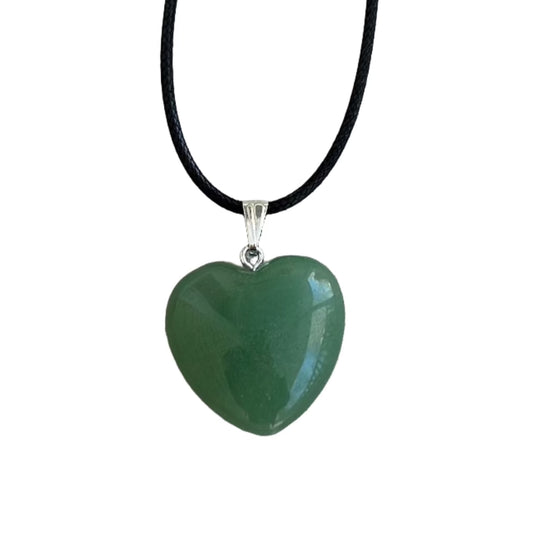 Green Aventurine Heart Pendant Necklace