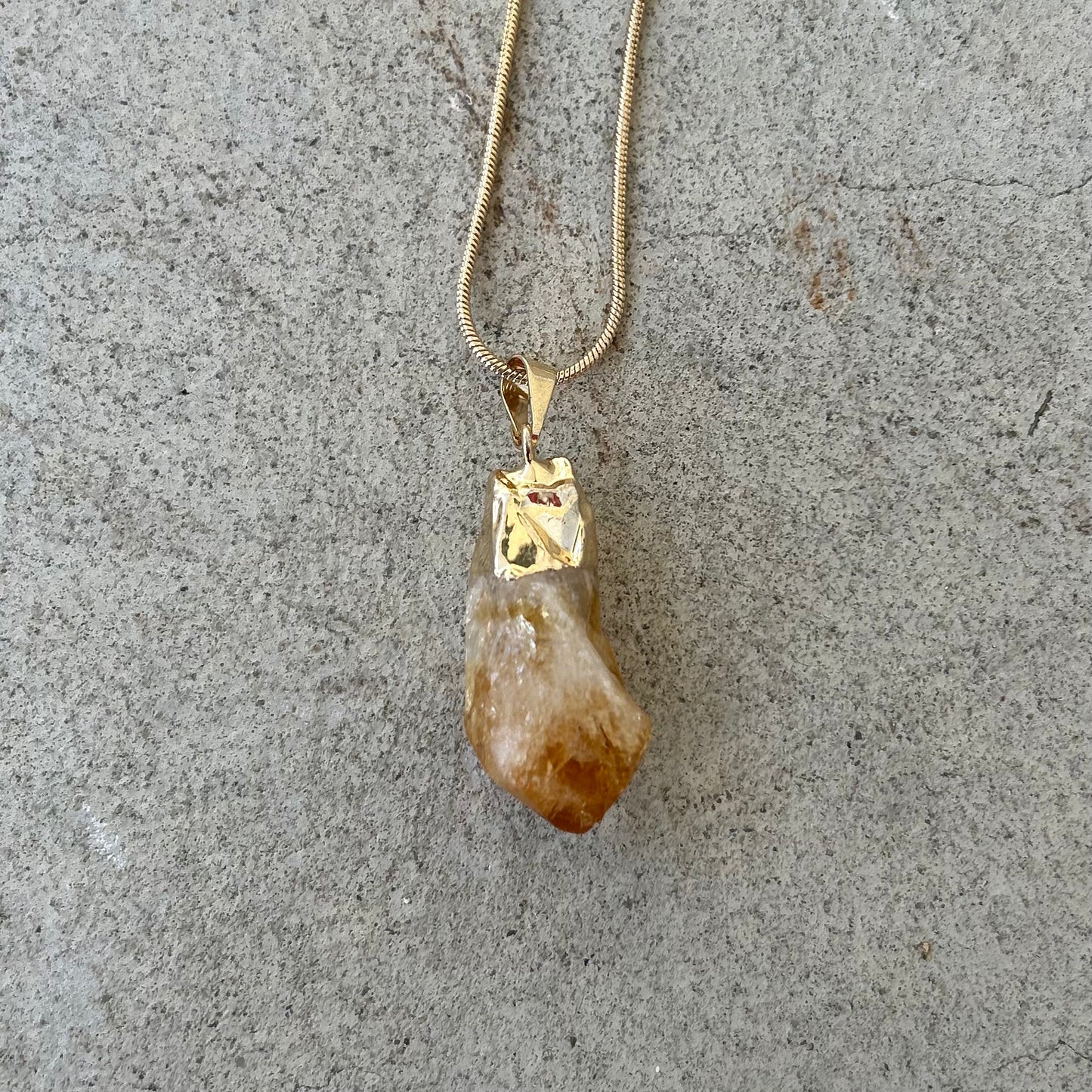 Citrine Point Pendant Necklace