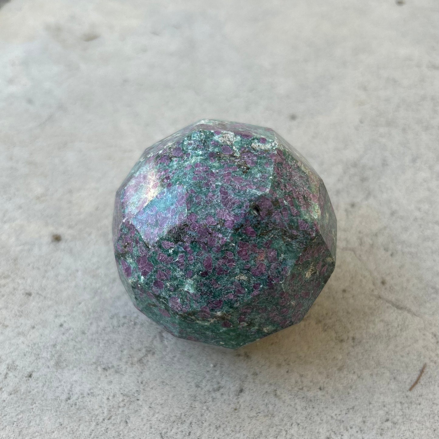 Ruby Kyanite Faceted Sphere