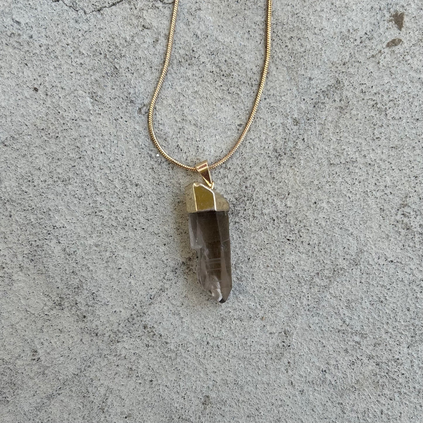 Smoky Quartz Point Pendant Necklace