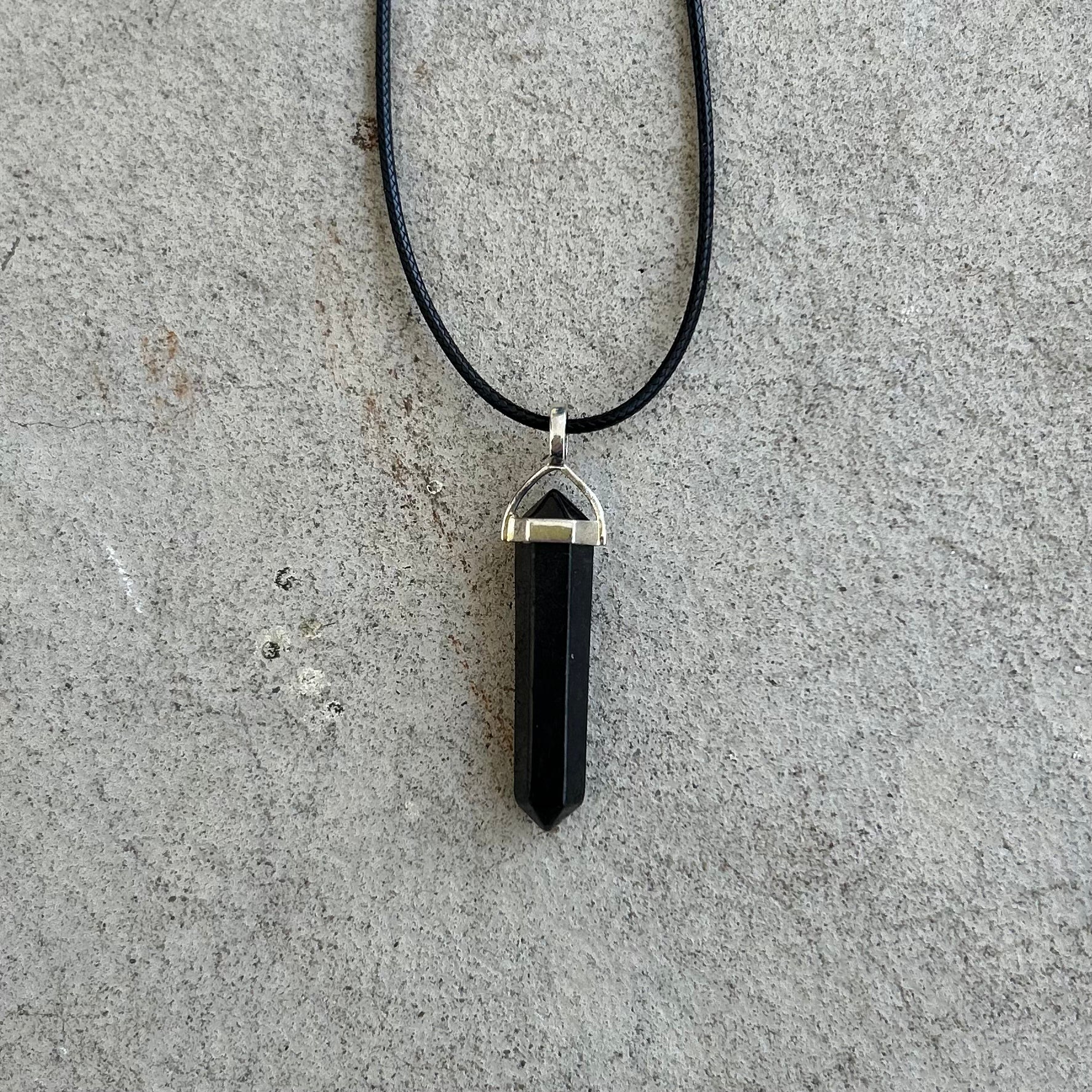 Shungite Double Terminated Pendant Necklace