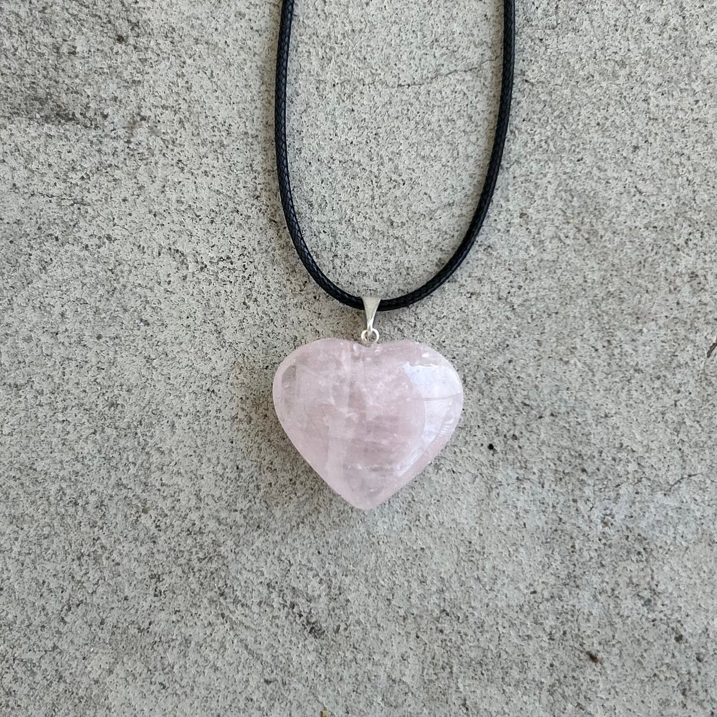 Rose Quartz Heart Pendant Necklace
