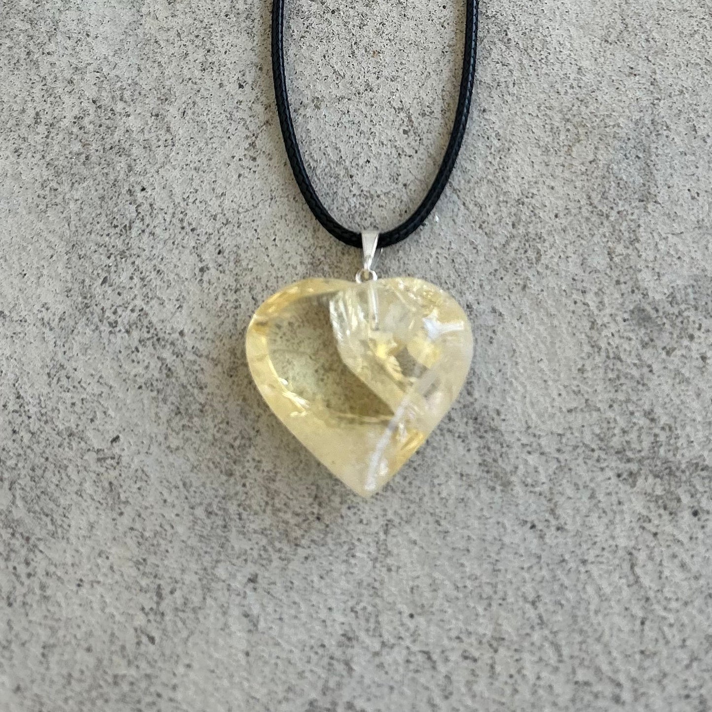 Citrine Heart Pendant Necklace