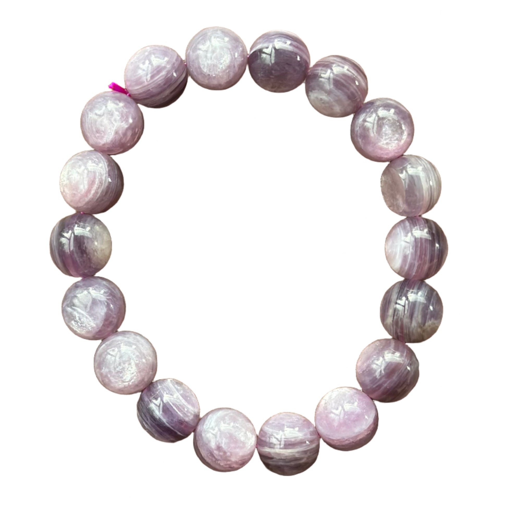 Lepidolite Bracelet 10MM with Healing Crystals for Reducing Anxiety and Stress.