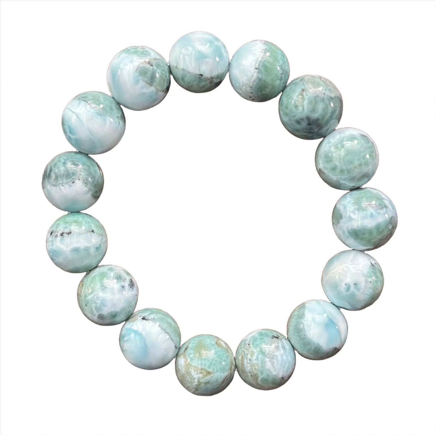 Larimar Bracelet 14mm - Serenity, Truth & Feminine Balance
