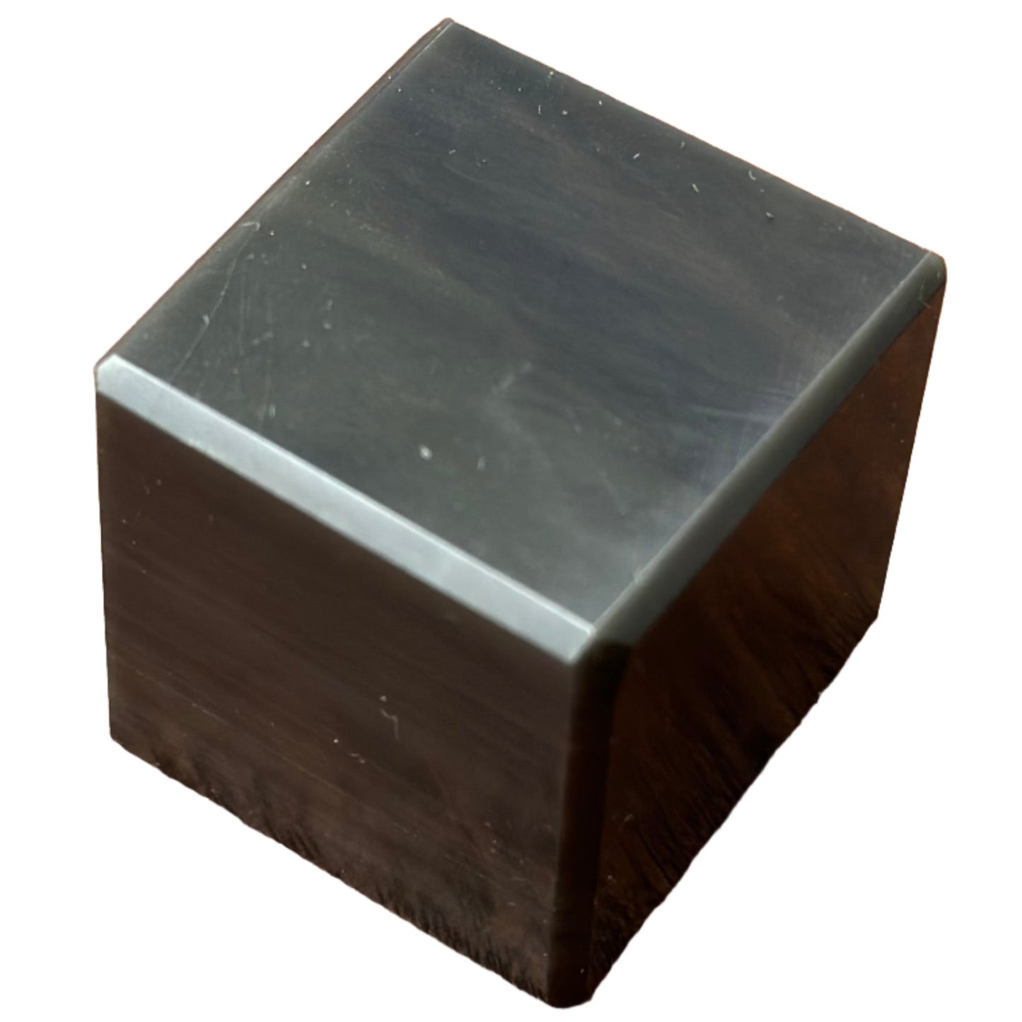 Rainbow Obsidian Cube showcasing black glass with rainbow inclusions for healing and balance.