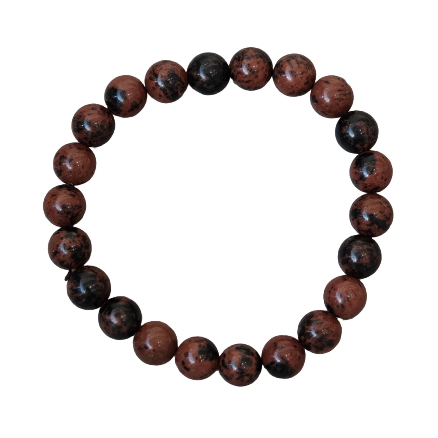Mahogany Obsidian Bracelet 8MM showcasing polished beads for stylish accessory with healing properties.