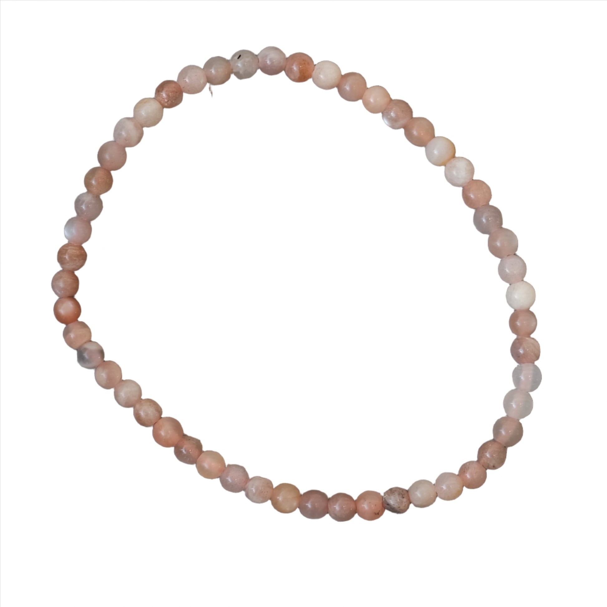 Multi Moonstone Bracelet featuring 3-4MM beads, symbolizing new beginnings, serenity, and creativity enhancement.