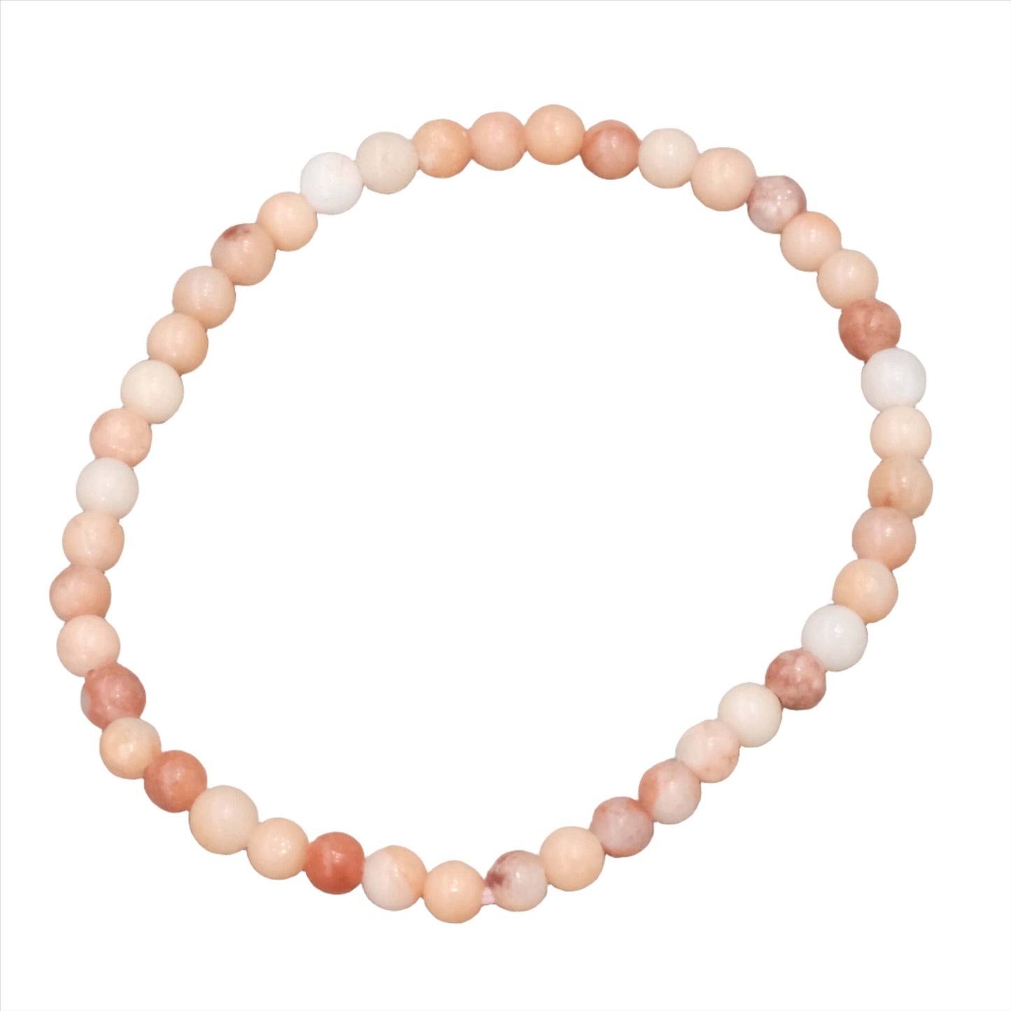 Orange Aventurine Bracelet 4MM with natural healing stones for mental and emotional balance, promoting prosperity and self-leadership.