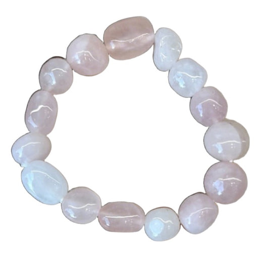 Rose Quartz tumbled stone bracelet for self-love and healing