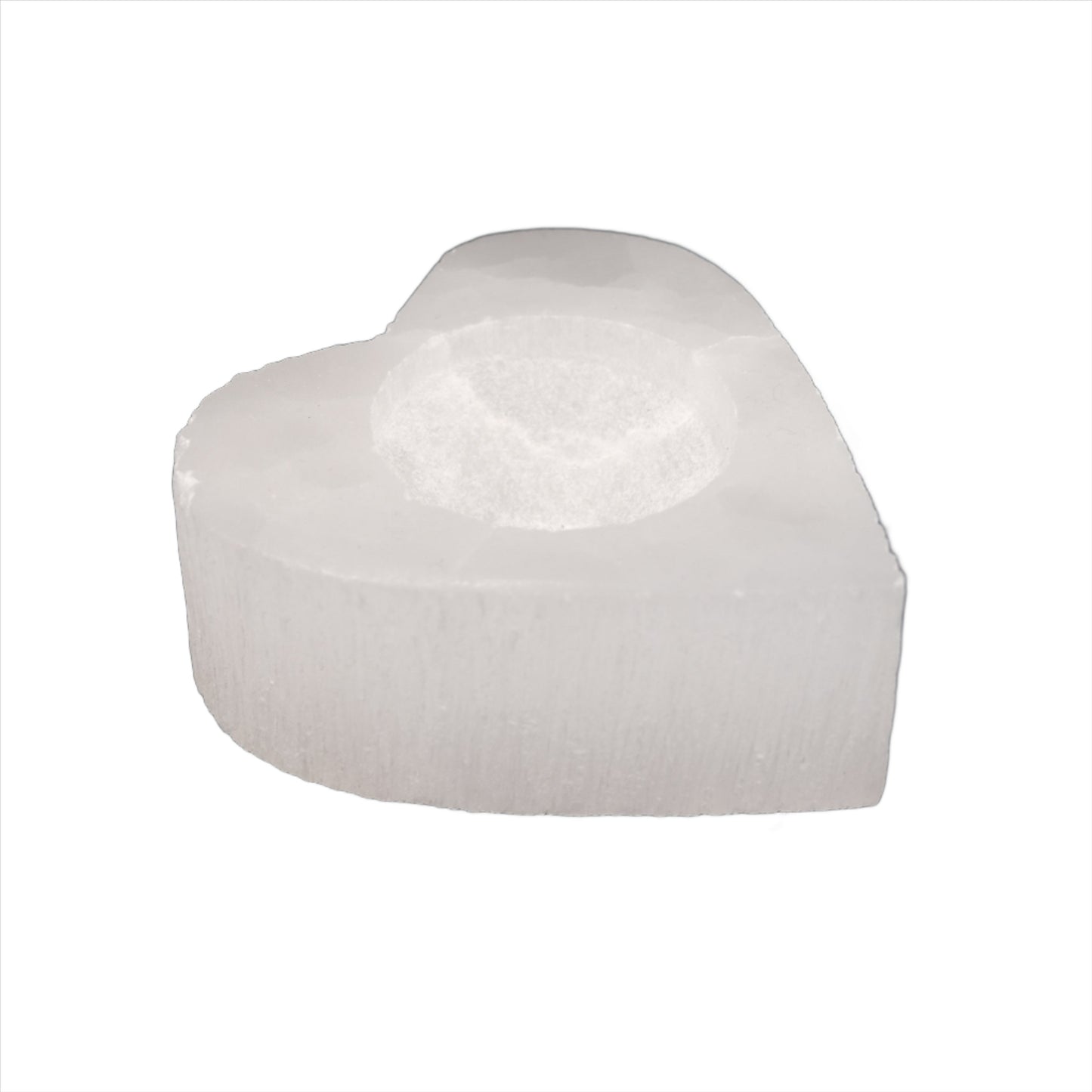 Selenite Heart Candle Holder