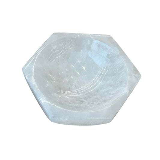 Selenite Hexagon Bowl 10CM - Clarity and Purification