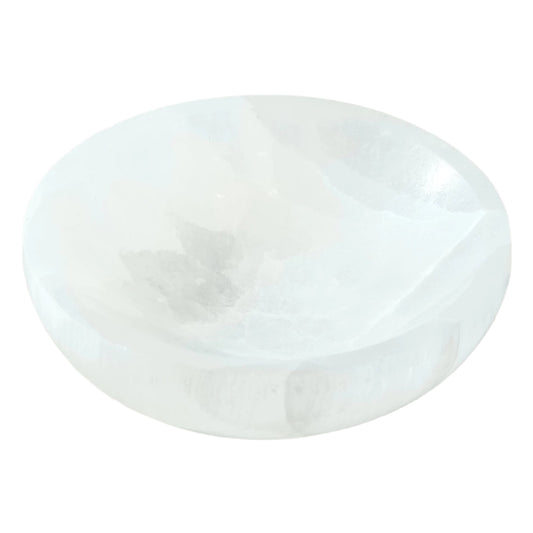 Selenite Round Bowl 4"