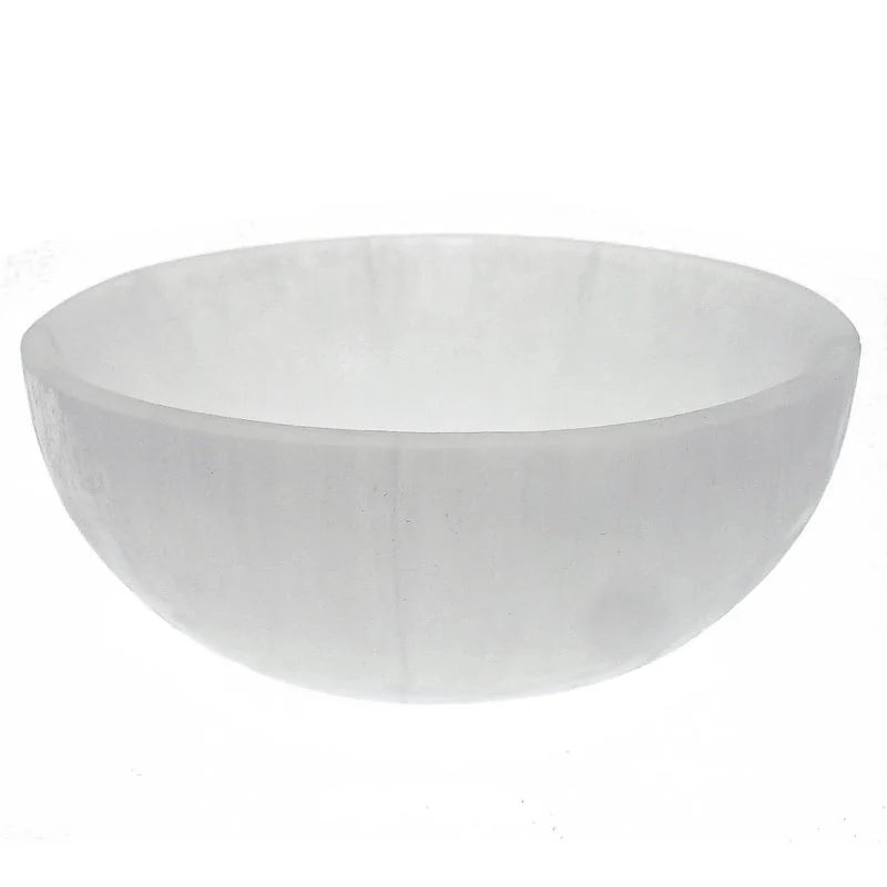 Selenite Round Bowl 4"
