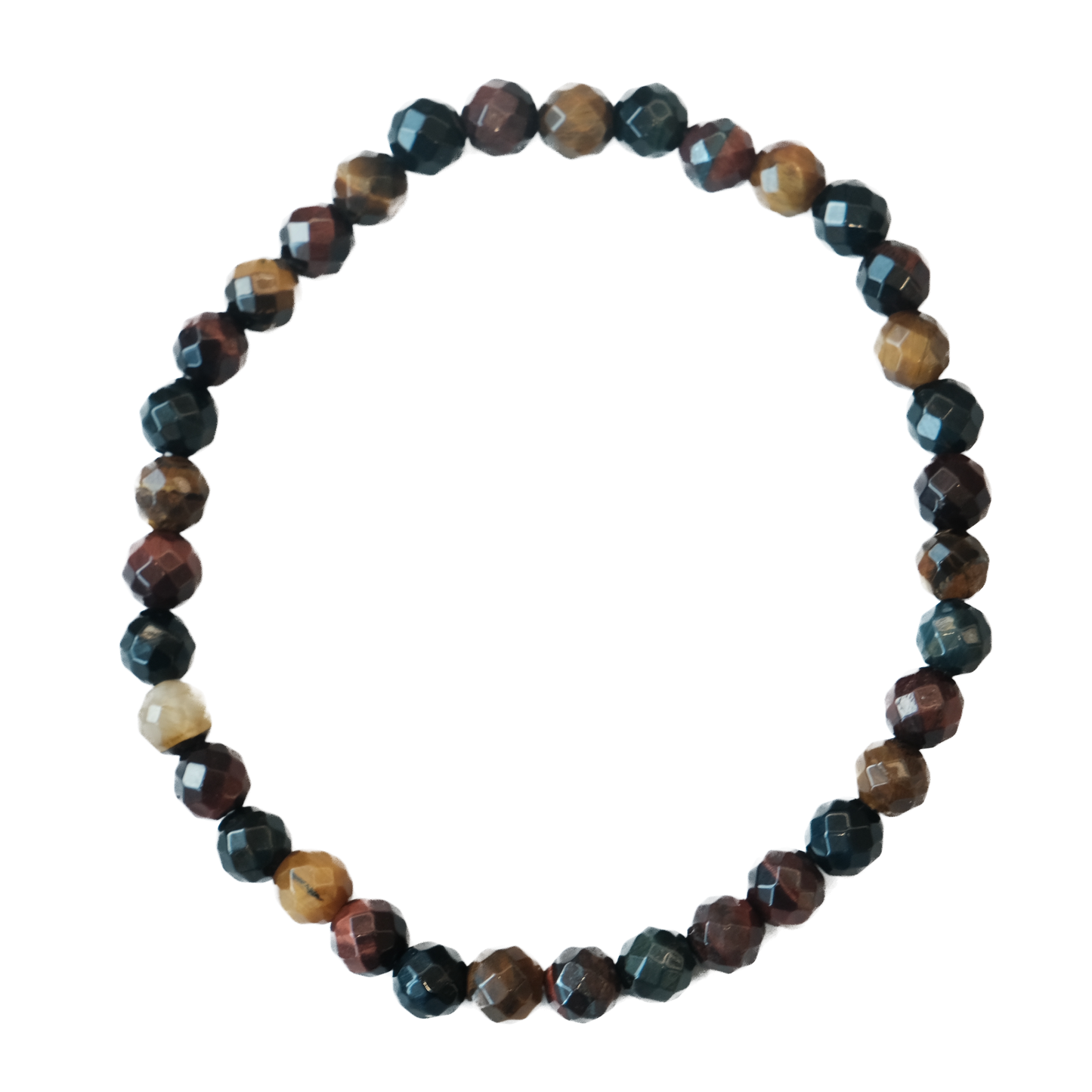 Tri Color Tiger Eye Faceted Bracelet 6MM - Focus, Strength & Inner Vision