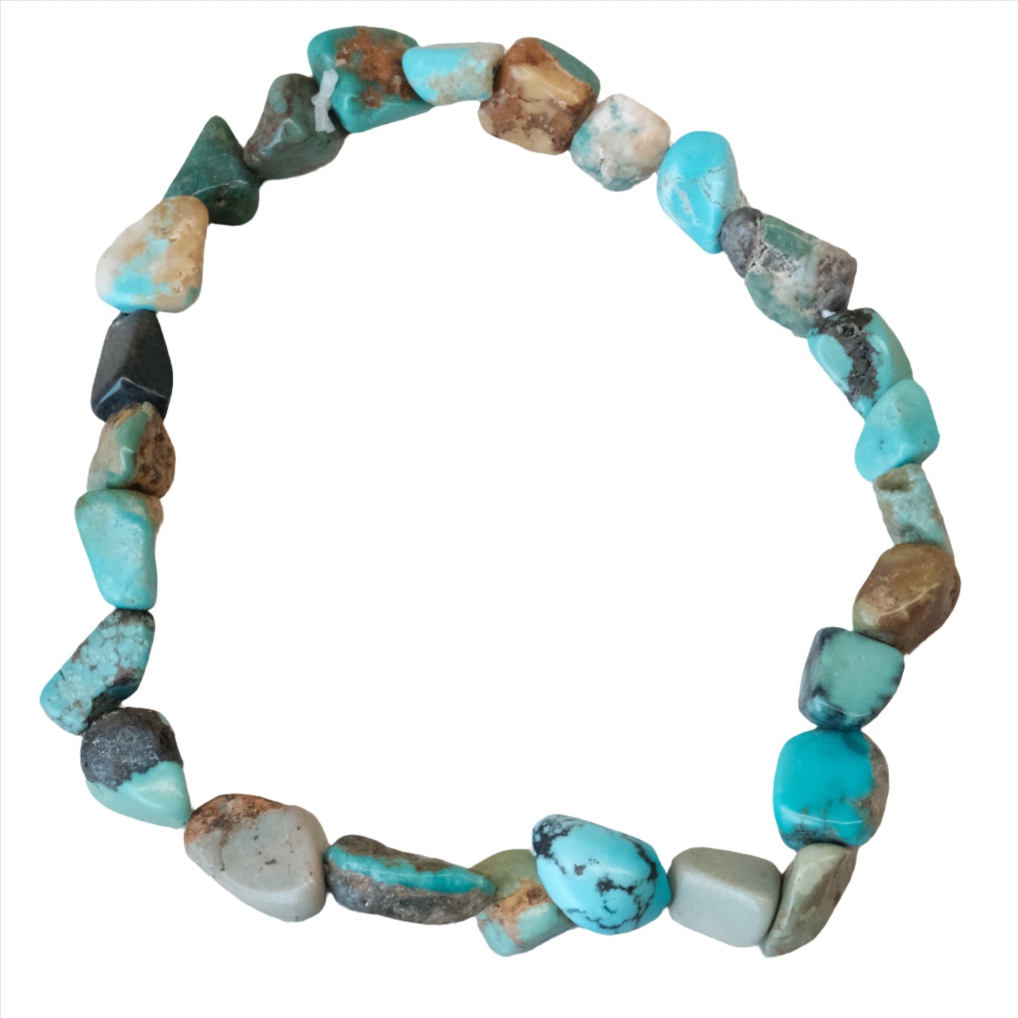 Turquoise tumble stone bracelet showcasing handcrafted beads for healing, luck, and balance.