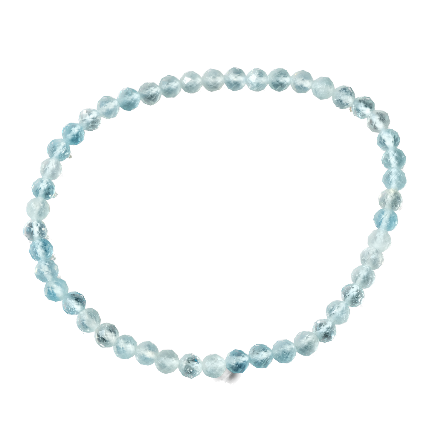 Aquamarine Faceted Bead Bracelet 4mm
