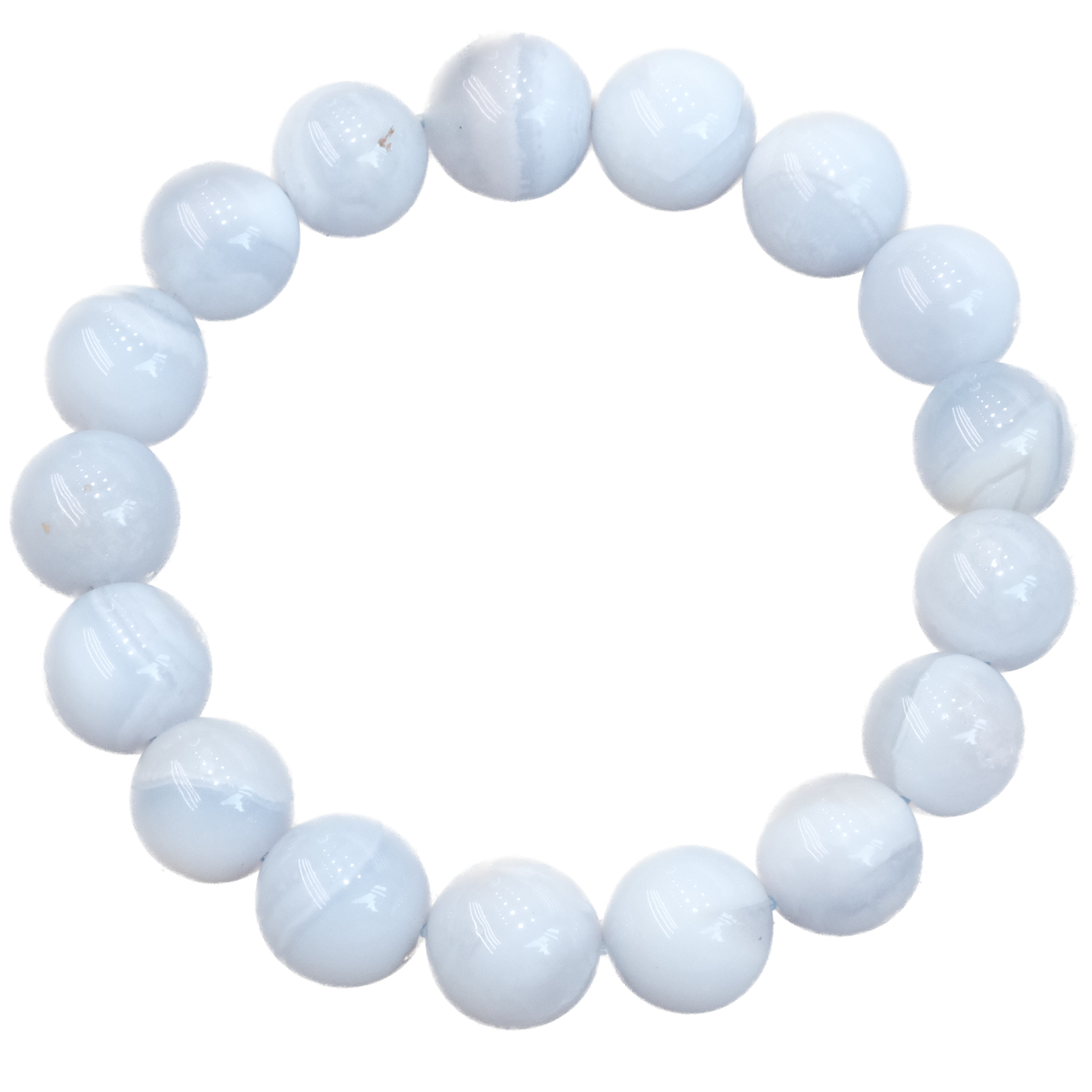 Blue Lace Agate Bracelet with 12mm stones for calming nerves and mental clarity