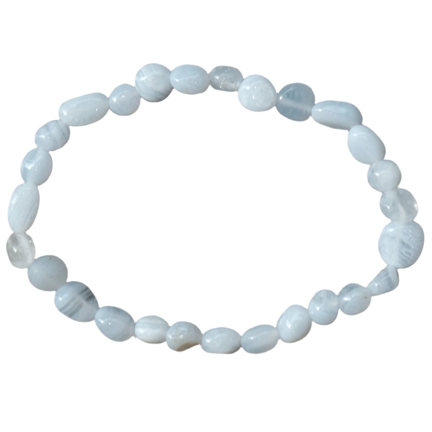 Blue Lace Agate Tumbled Stone Bracelet