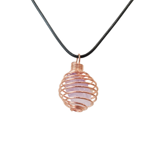 Copper Color Cage Pendant Necklace