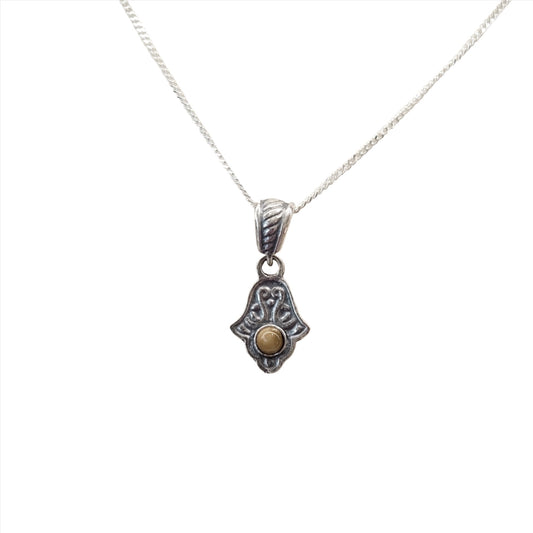 Cats Eye Chrysoberyl - Hand Pendant Necklace