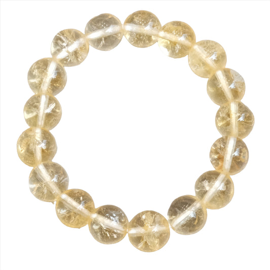 Citrine Bracelet 12mm Beads for Energy and Intuition Enhancement