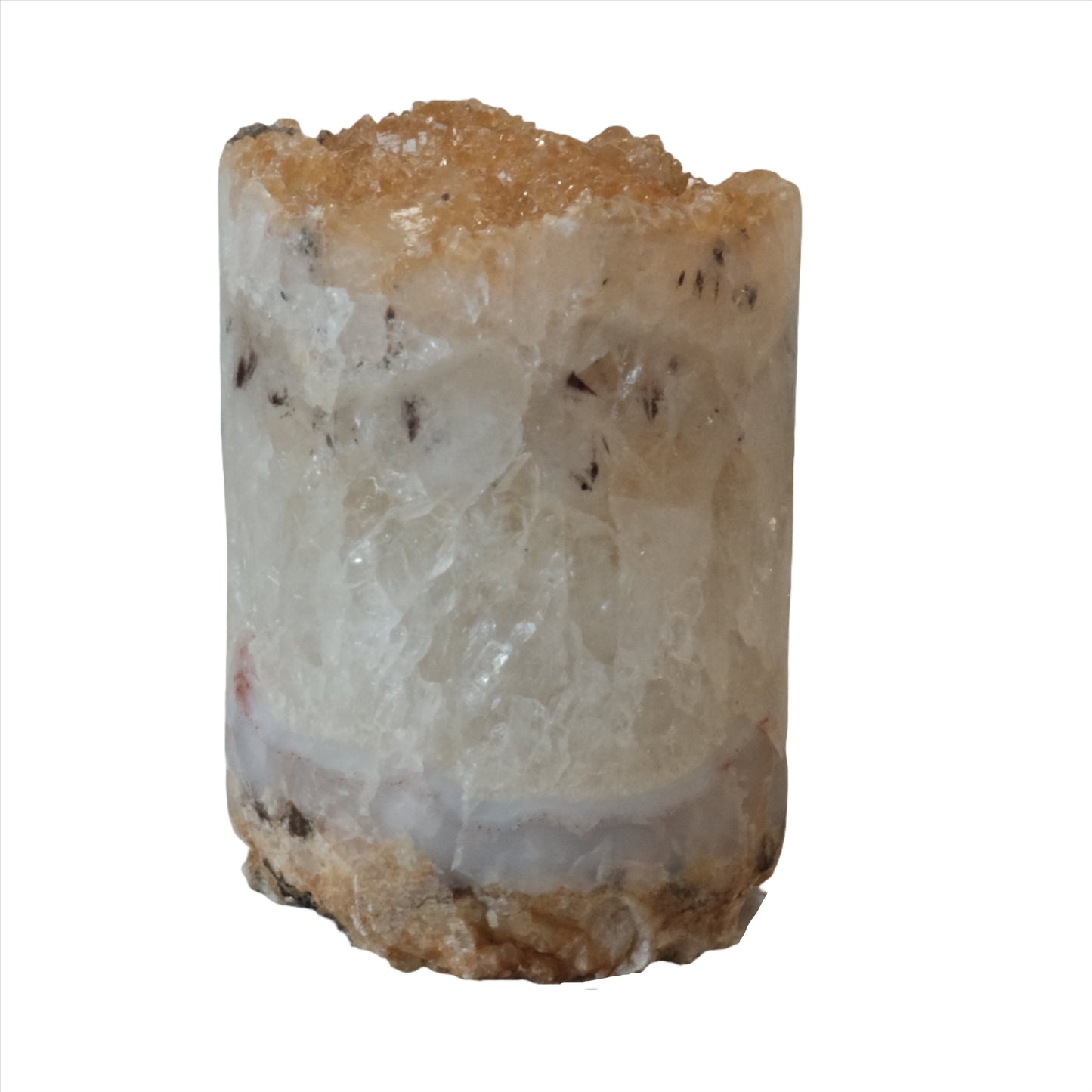 Citrine cylinder 2-2.5" crystal, energizing and enhancing intuition for wealth and success.